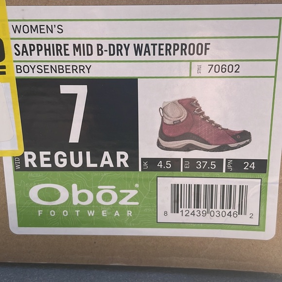 Brand new Oboz trail boots. Waterproof. Worn once around the backyard. - Picture 5 of 6